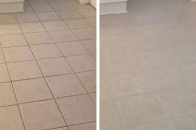 Tile grout before after
