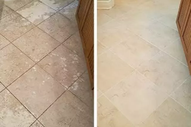 Travertine before after
