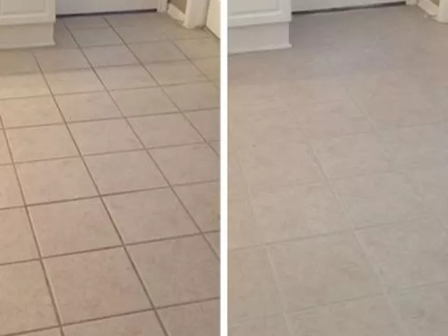 Tile grout before after