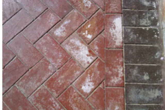 The wrong sealer used on clay pavers